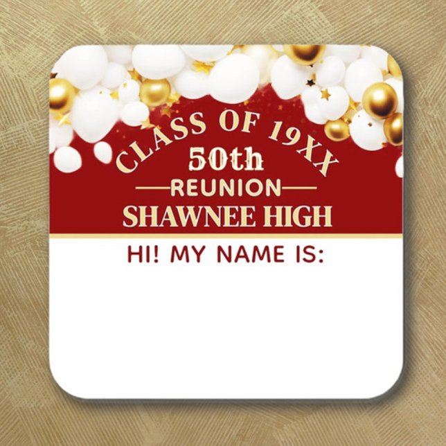Celebrate! 50th Class Reunion name tag sticker (Creator Uploaded)