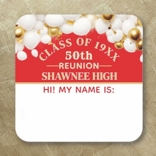 Celebrate! 50th Class Reunion name tag sticker (Creator Uploaded)