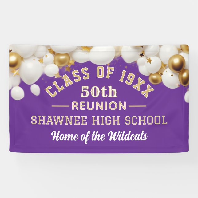 Celebrate! 50th Class Reunion Party banner (Horizontal)