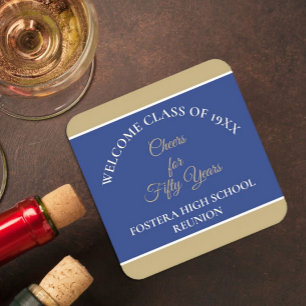 Celebrate! 50th Class Reunion party coasters