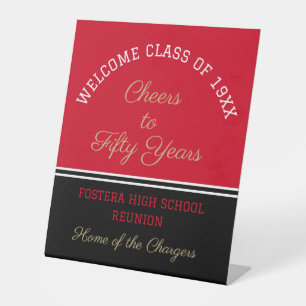 Celebrate! 50th Class Reunion Pedestal Sign