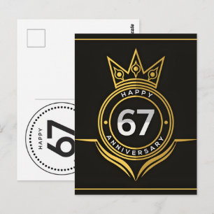Celebrate 67 Years: Grandpa Grandma Birthday 2026 Postcard