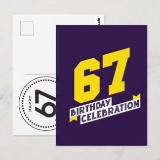 Celebrate 67 Years: Grandpa Grandma Birthday 2026 Postcard