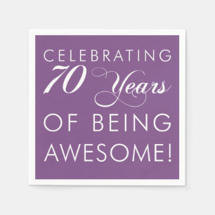Celebrate 70 Years Of Being Awesome Colour Napkins