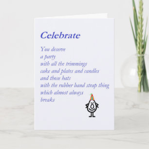 Celebrate – a funny birthday poem card