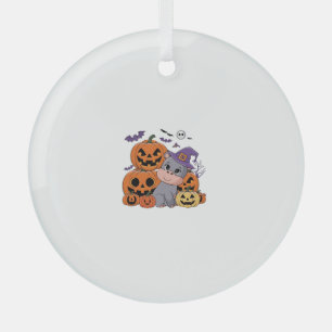 Celebrate a Hippo Halloween with Moo Deng! Long Sl Glass Tree Decoration