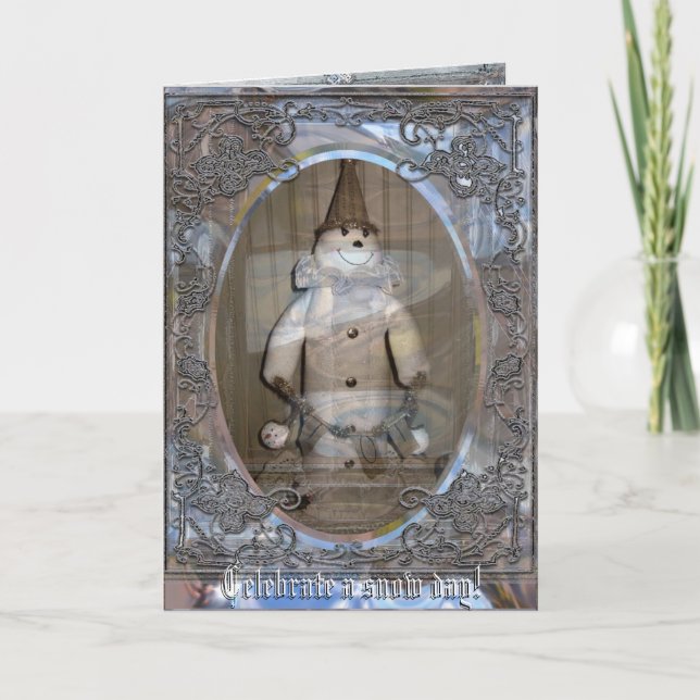 Celebrate a Snow Day! Customisable Holiday Card (Front)