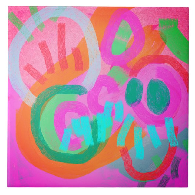 Celebrate Abstract Digital Painting Tile (Front)
