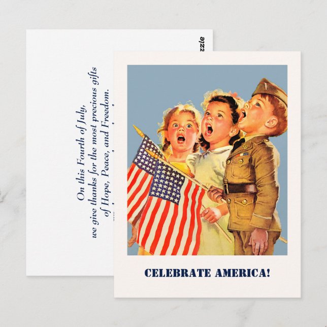 Celebrate America, 4th of July  Postcard (Front/Back)