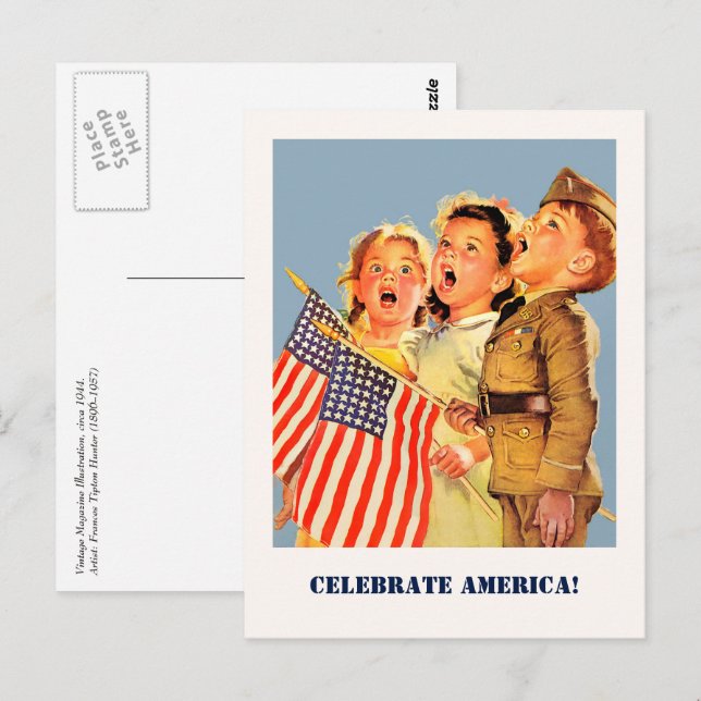 Celebrate America, 4th of July  Vintage Art Postcard (Front/Back)