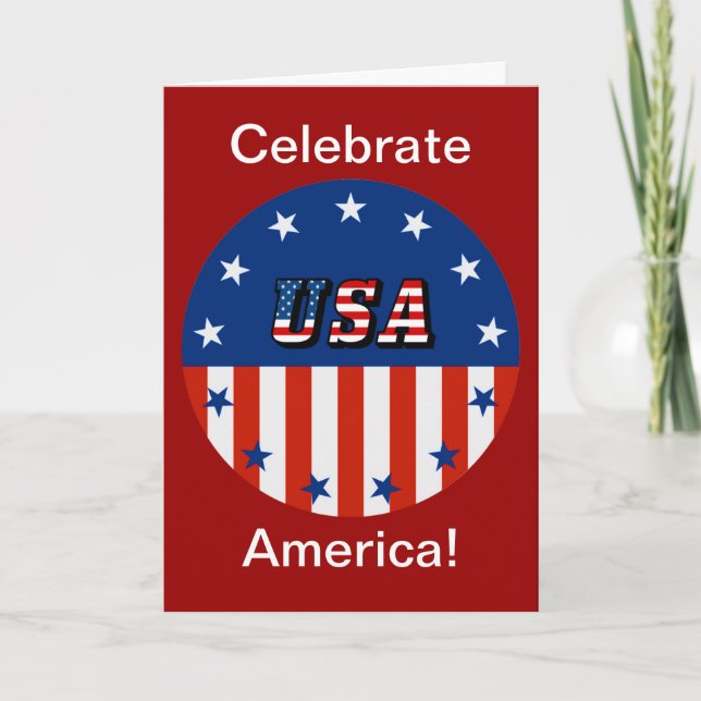 Celebrate America Circle USA Flag Stars & Stripes Card (Front)
