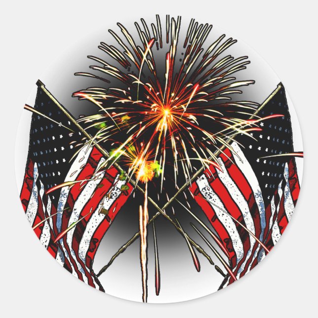 Celebrate America Classic Round Sticker (Front)