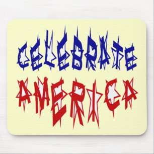 Celebrate America Flag Font #2 Mouse Mat