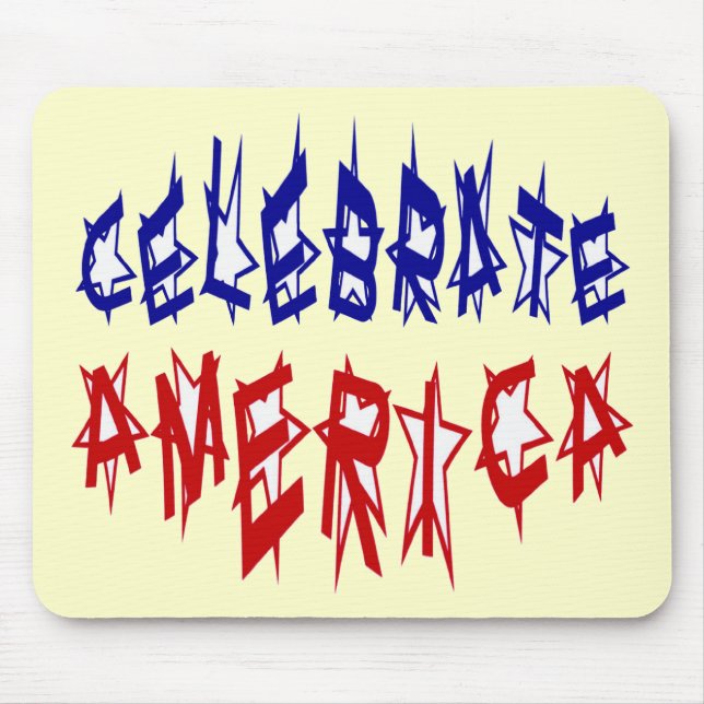 Celebrate America Flag Font #2 Mouse Mat (Front)