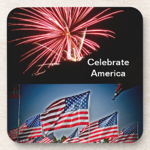 Celebrate America Postcard Coaster