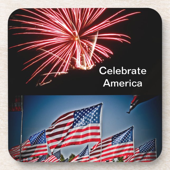 Celebrate America Postcard Coaster (Front)