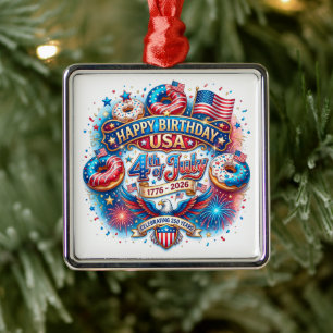 Celebrate America’s 250th birthday with donut Metal Tree Decoration