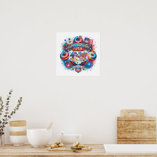 Celebrate America’s 250th birthday with doughnut Poster