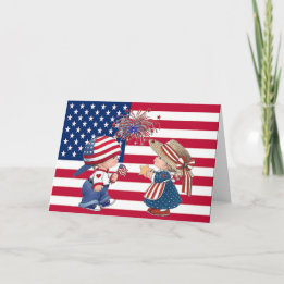Celebrate American Flag Holiday Card