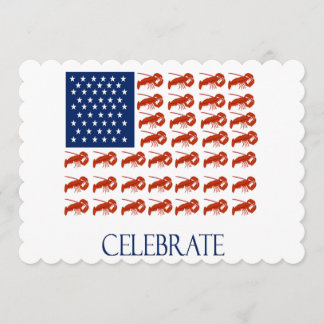 Celebrate American Flag Lobster Invitation
