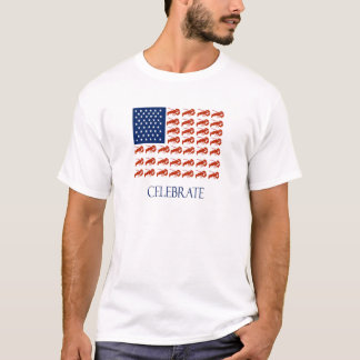 Celebrate American Flag Lobster T-Shirt