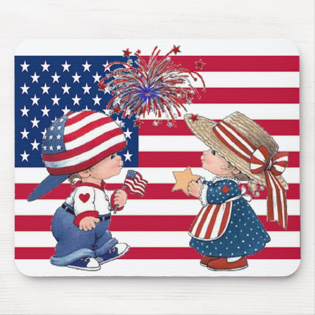 Celebrate American Flag Mouse Mat (Front)