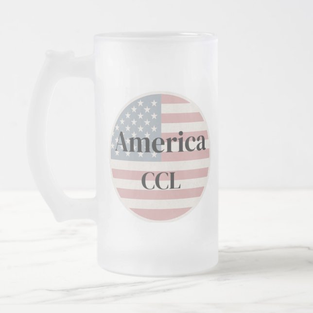 Celebrate America's 250th Anniversary Frosted Glass Beer Mug (Left)