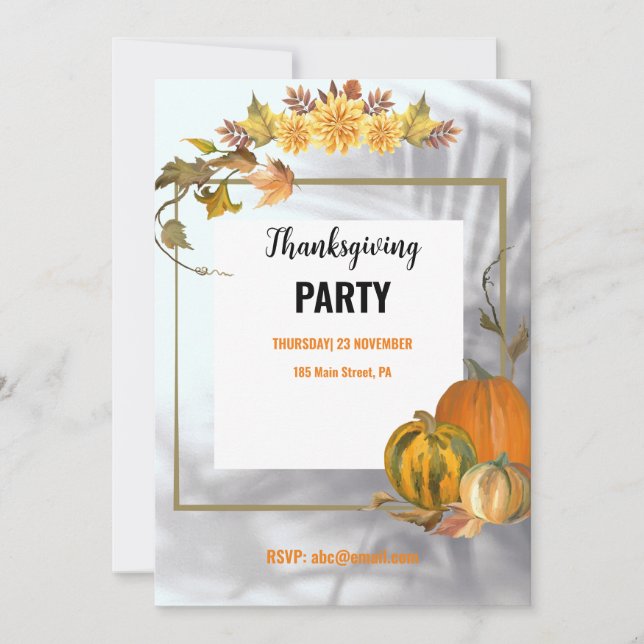 Celebrate Autumn: Pumpkin Patch Inspired Invitation (Front)