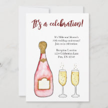 celebrate birthday anniversary champagneInvitation