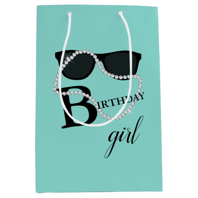 Celebrate Birthday Diamond Tiara Party Favour Medium Gift Bag (Front)