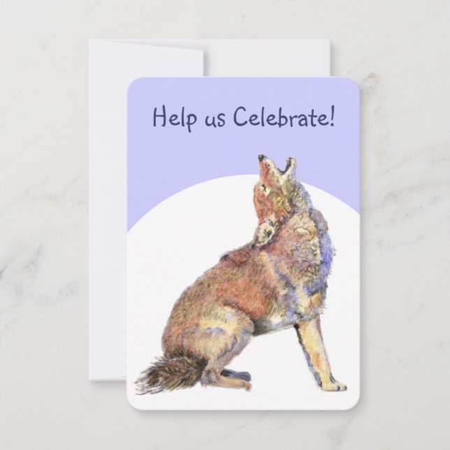 Celebrate Birthday Party Howling Coyotes Fun Invitation (Front)