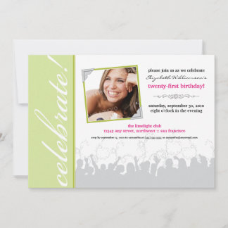 Celebrate! Birthday Party Invitation (mint green)