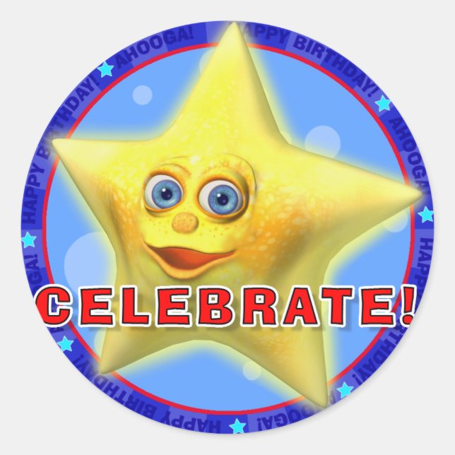 CELEBRATE! Birthday Stickers with Twinkles (Front)