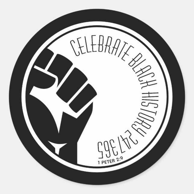 CELEBRATE BLACK HISTORY 247365 BHM Custom Classic Round Sticker (Front)