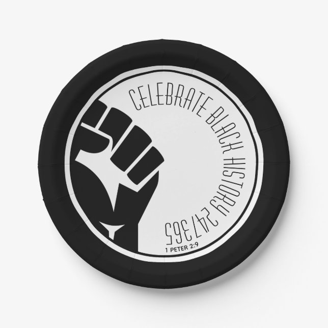 CELEBRATE BLACK HISTORY 247365 BHM Custom Paper Plate (Front)
