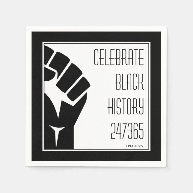 CELEBRATE BLACK HISTORY 247365 BHM Paper Napkin (Front)