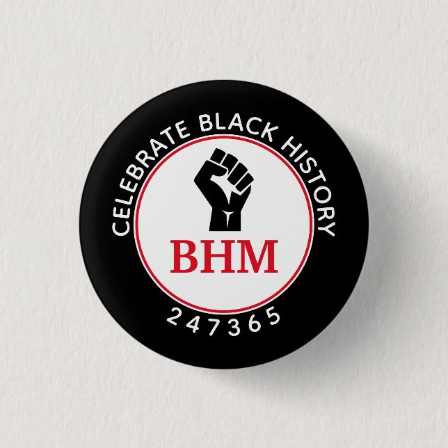 Celebrate Black History 247365 MONOGRAM Black 3 Cm Round Badge (Front)