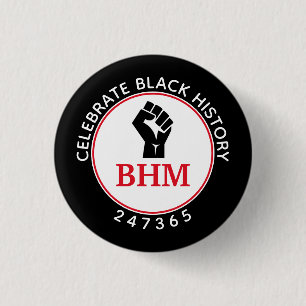 Celebrate Black History 247365 MONOGRAM Black 3 Cm Round Badge