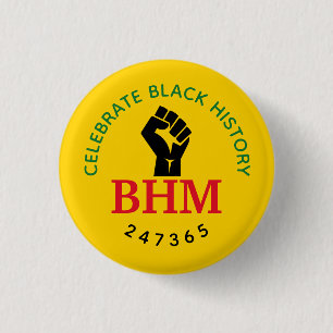 Celebrate Black History 247365 MONOGRAM Yellow 3 Cm Round Badge