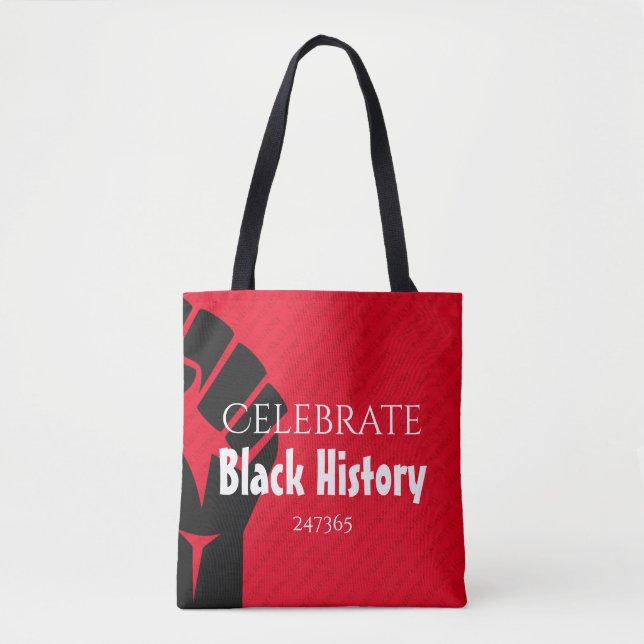 CELEBRATE BLACK HISTORY 247365 Personalised Red Tote Bag (Front)