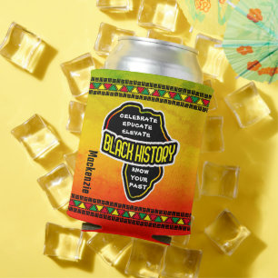 Celebrate Black History African Map Can Cooler