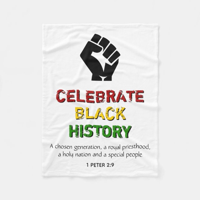 CELEBRATE | BLACK HISTORY | Christian Scripture Fleece Blanket (Front)