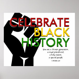 CELEBRATE BLACK HISTORY Christian Scripture Poster