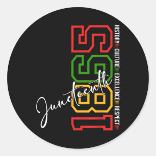 Celebrate Black History Juneteenth African America Classic Round Sticker