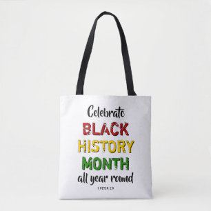Celebrate Black History Month BHM Christian Bible Tote Bag