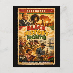 Celebrate Black History Month Cultural Heritage Holiday Postcard