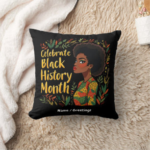 Celebrate Black History Month Honour Afro American Cushion