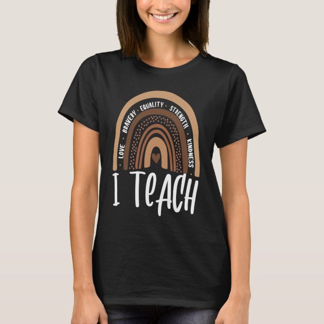 Celebrate Black History Month I Teach Black Histor T-Shirt (Front)