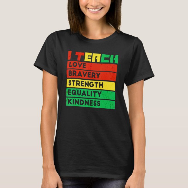 Celebrate Black History Month I Teach Black Histor T-Shirt (Front)