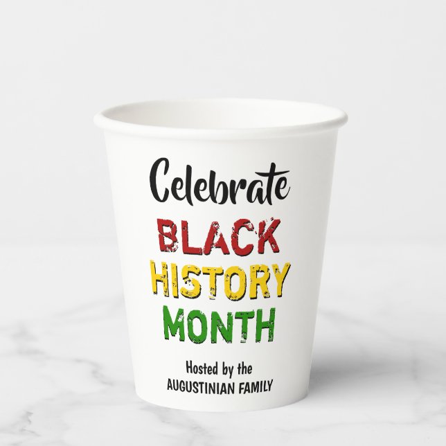 Celebrate Black History Month Paper Cup (Front)